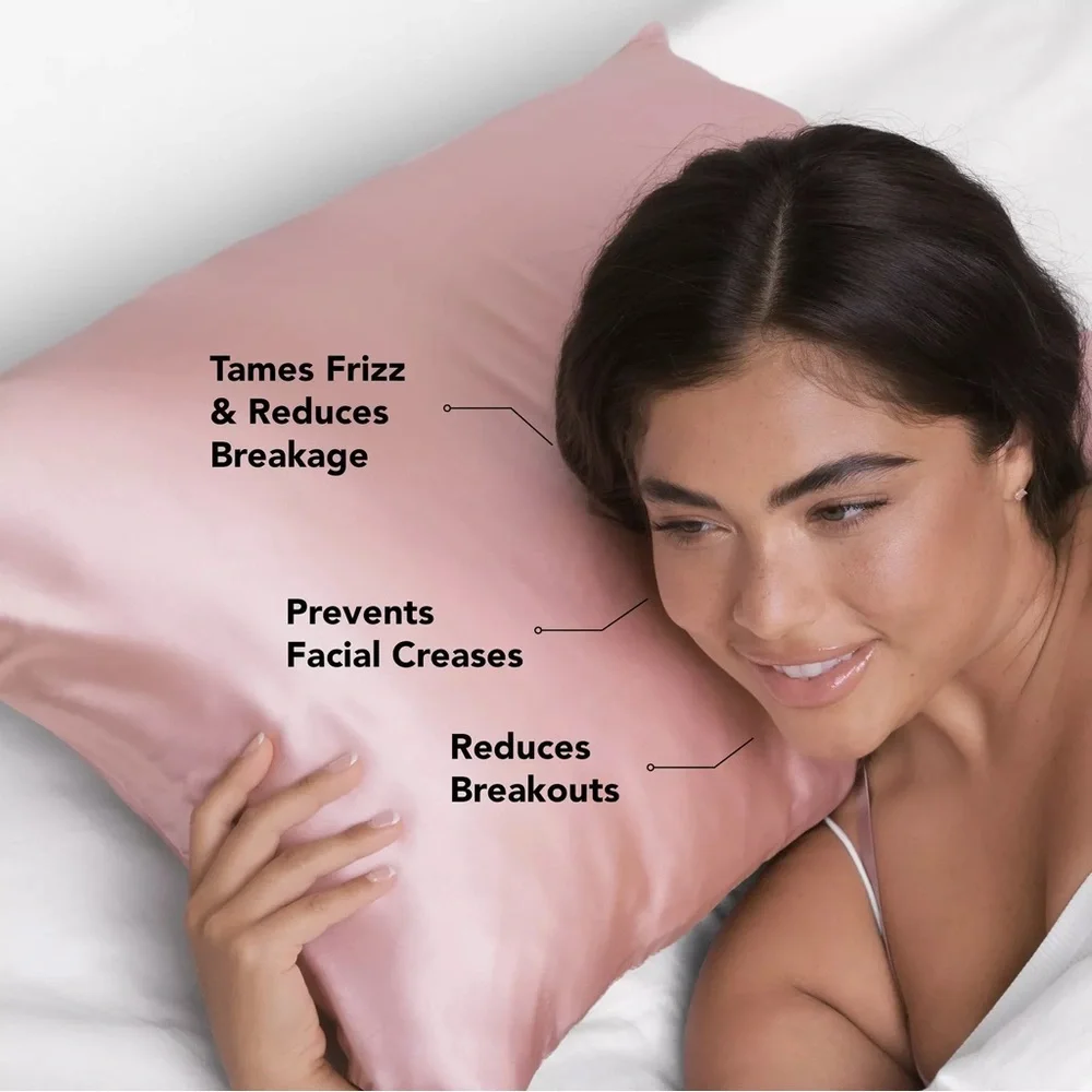 Kitsch Blush Pink Satin Pillowcase For Healthier/Happier Hair & Skin NIB